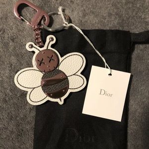 Brand New Dior x Kaws Bee Key Ring Chain Pink Rare